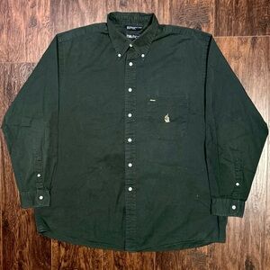 Nautica Button Down Long Sleeve Dress Shirt Pine Green